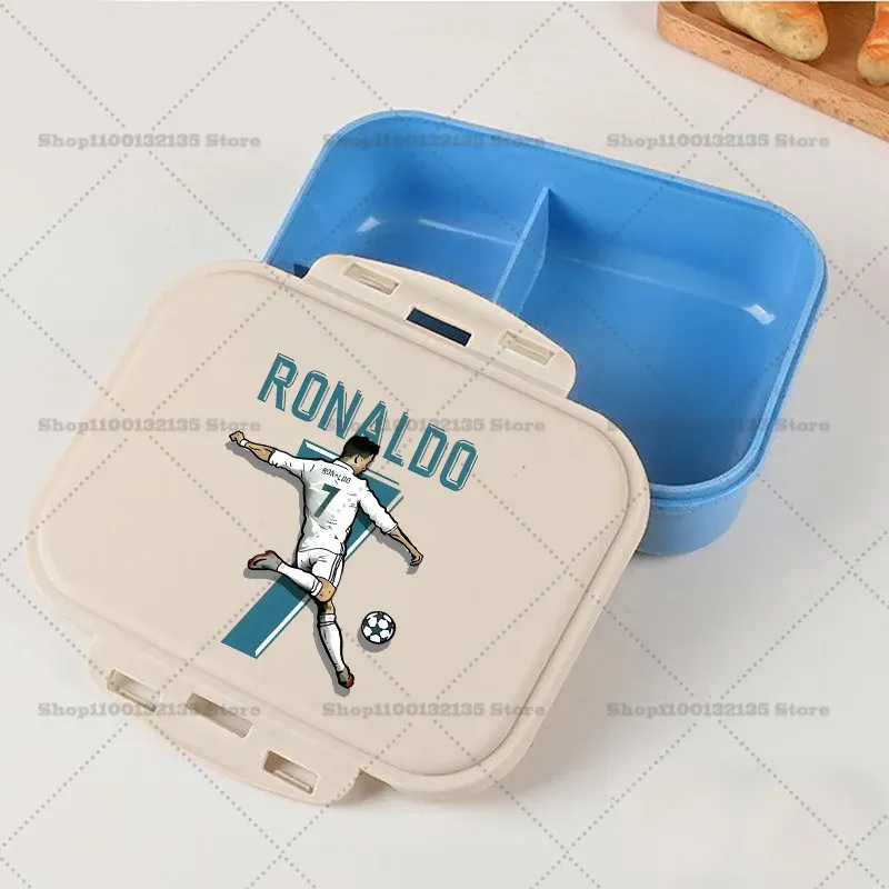 Boîte à bento kawaii portable à l'effigie de la star du football Ronaldo, étanche, pour étudiants, boîte à repas hermétique monocouche, idée cadeau pour enfants 9