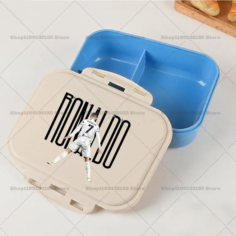 Boîte à bento kawaii portable à l'effigie de la star du football Ronaldo, étanche, pour étudiants, boîte à repas hermétique monocouche, idée cadeau pour enfants 7