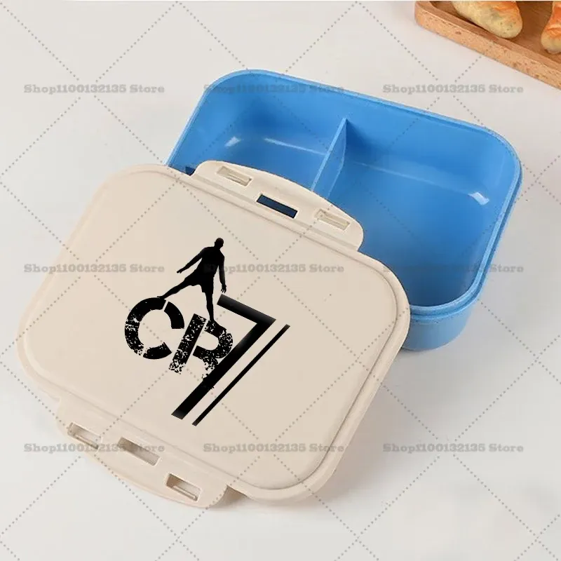Boîte à bento kawaii portable à l'effigie de la star du football Ronaldo, étanche, pour étudiants, boîte à repas hermétique monocouche, idée cadeau pour enfants 13