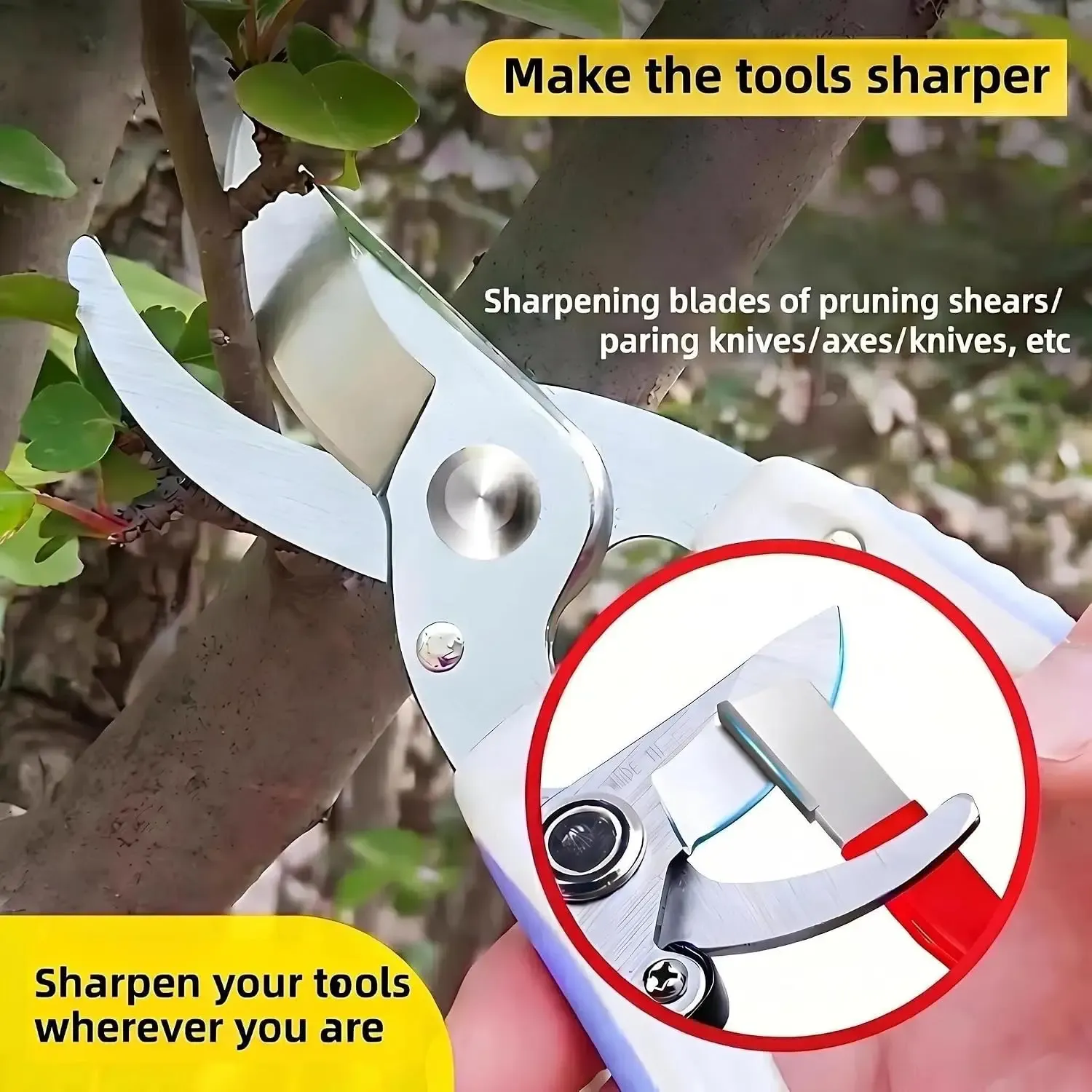 Aiguiseur manuel portable pour couteaux et ciseaux, affûtage rapide pour la maison, la cuisine et le jardin 2