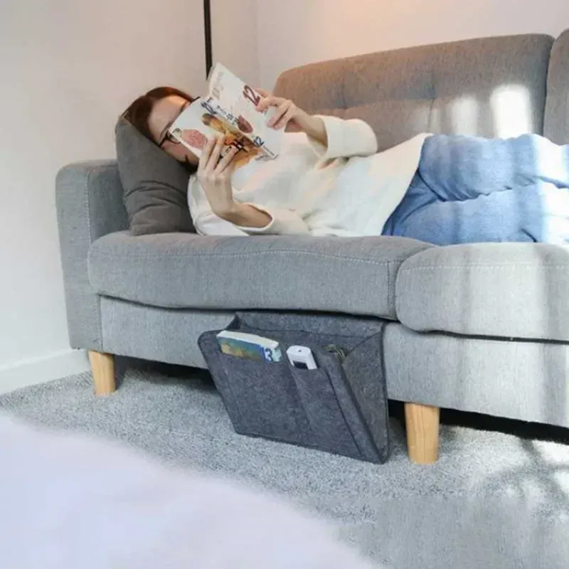 Boîte de rangement suspendue en feutre pour dortoir, idéale pour CD, magazines, papeterie et téléphones portables 5
