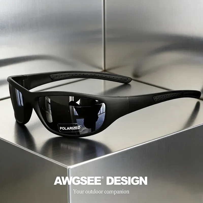 Lunettes de soleil de sport polarisées pour homme et femme, verres TAC, monture en silicone souple antidérapante, protection UV