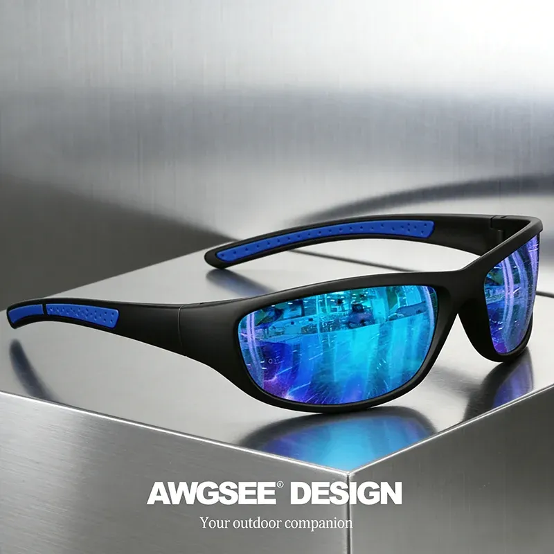 Lunettes de soleil de sport polarisées pour homme et femme, verres TAC, monture en silicone souple antidérapante, protection UV 11