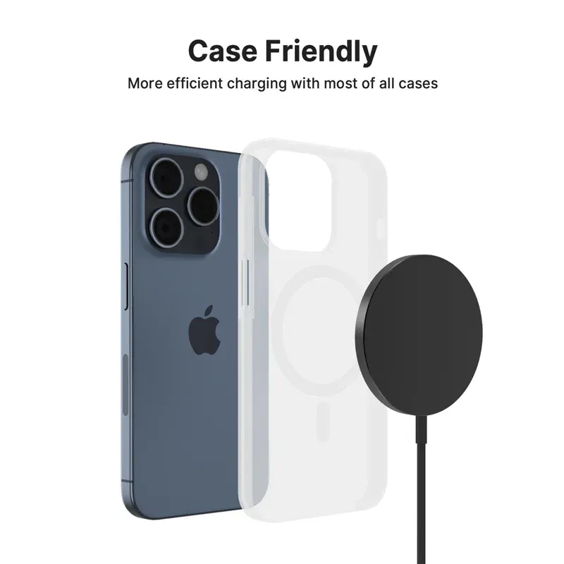Chargeur sans fil magnétique rapide à double port USB, mini tapis de charge compatible iPhone 12 à 17 Pro Max et smartphones universels 4