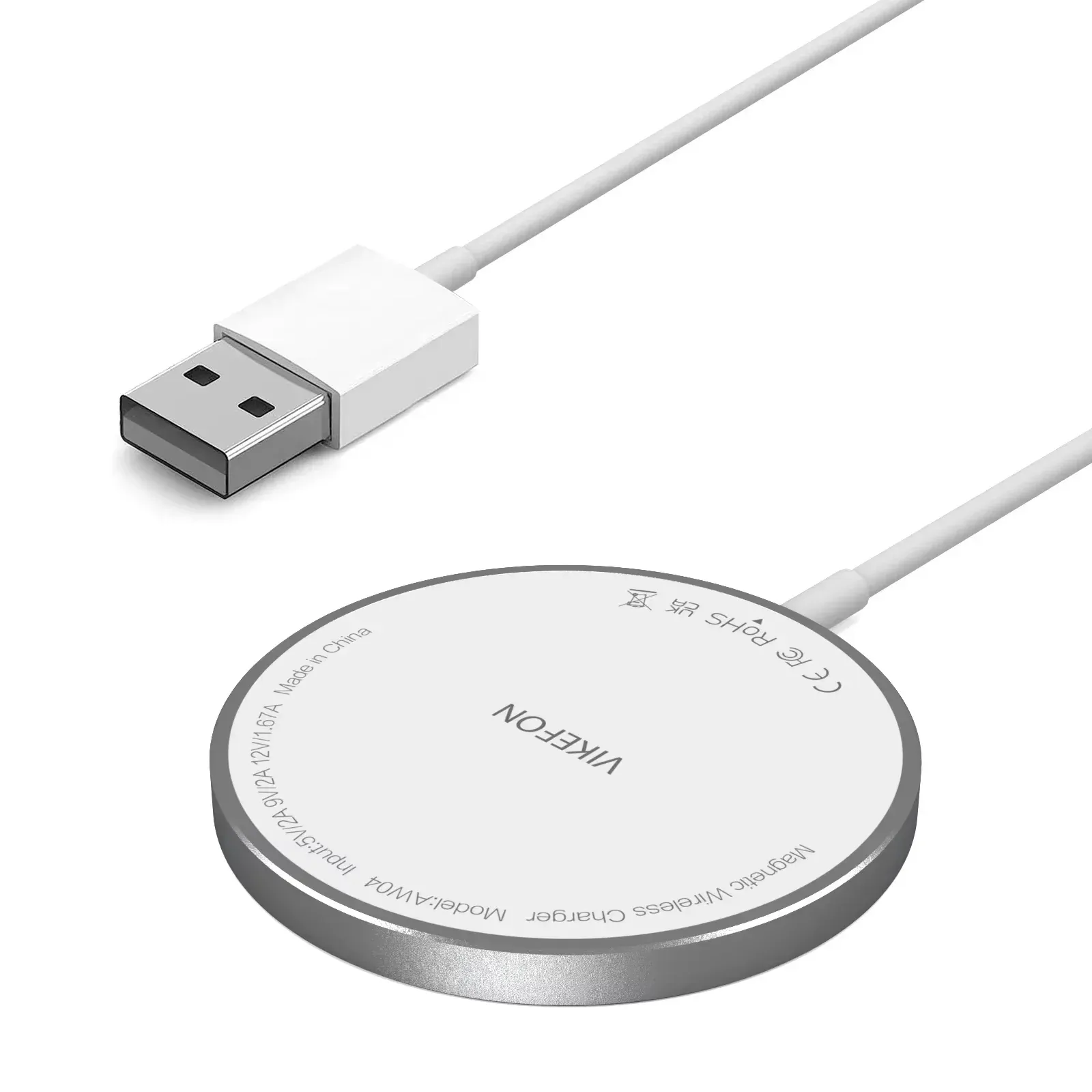 Chargeur sans fil magnétique rapide à double port USB, mini tapis de charge compatible iPhone 12 à 17 Pro Max et smartphones universels 15