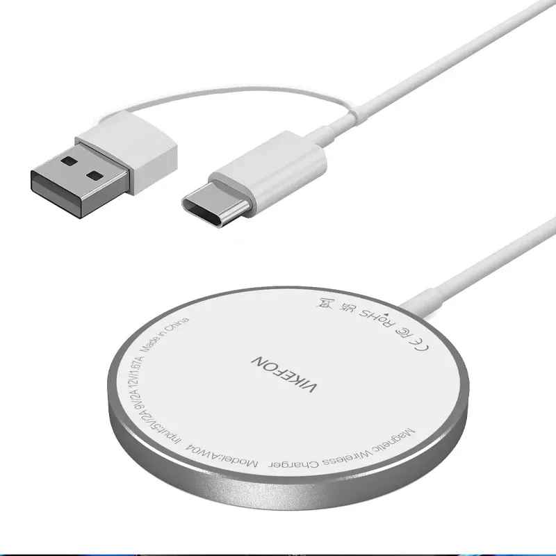Chargeur sans fil magnétique rapide à double port USB, mini tapis de charge compatible iPhone 12 à 17 Pro Max et smartphones universels 10