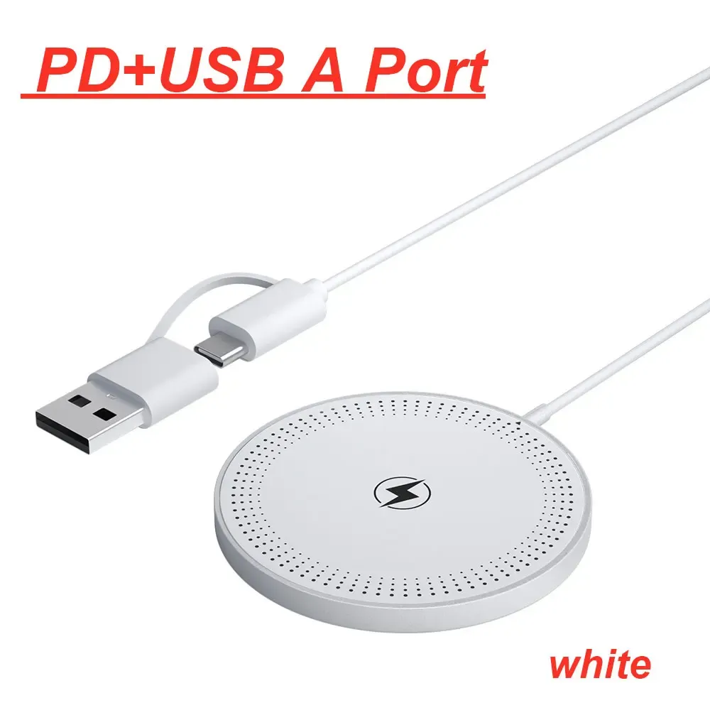 Chargeur sans fil magnétique rapide à double port USB, mini tapis de charge compatible iPhone 12 à 17 Pro Max et smartphones universels 12