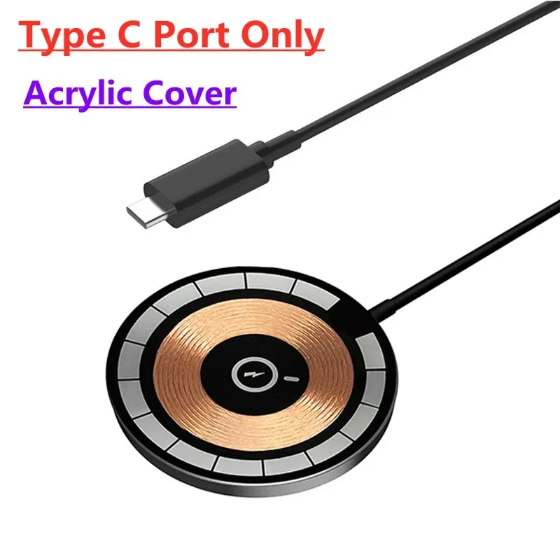 Chargeur sans fil magnétique rapide à double port USB, mini tapis de charge compatible iPhone 12 à 17 Pro Max et smartphones universels 13