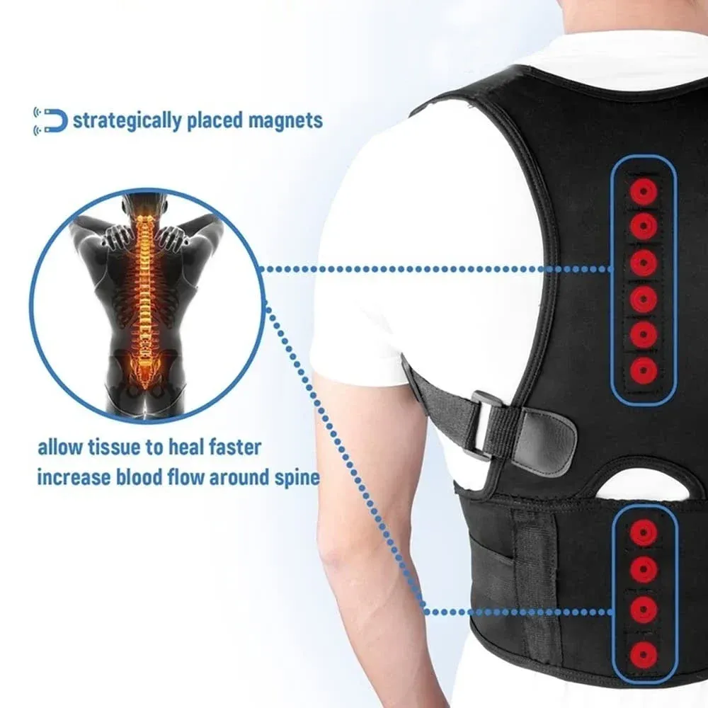 Attelle dorsale magnétique sous les vêtements