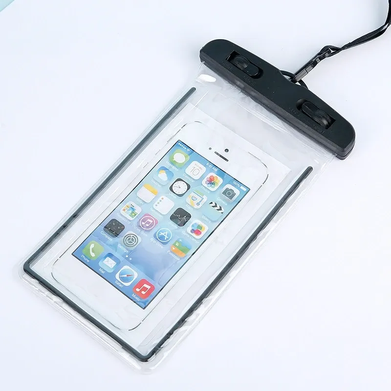 Pochette étanche transparente à suspendre au cou pour téléphone, grande capacité, compatible écran tactile, idéale pour la plage, la natation et le plein air 8