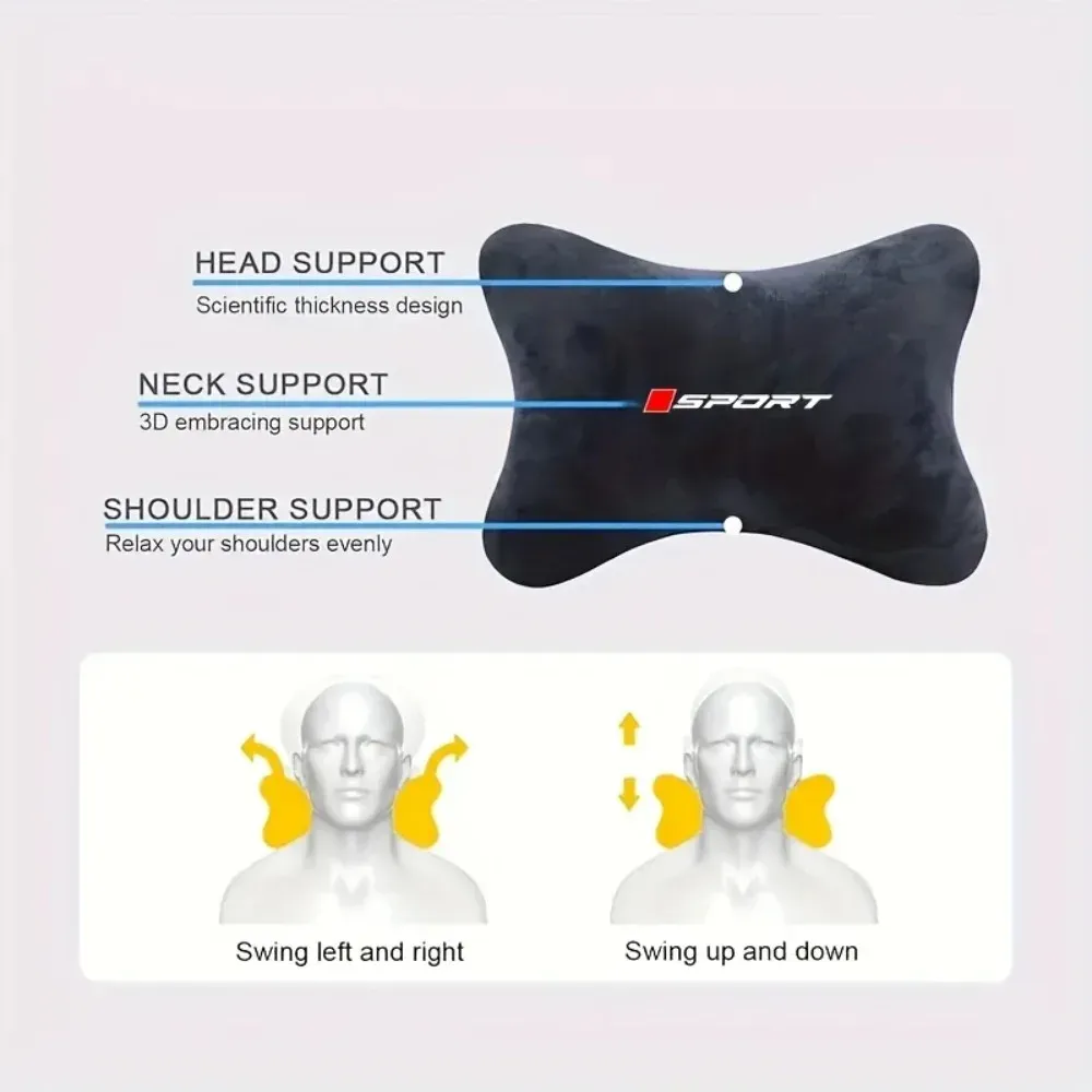 Coussin de soutien pour appuie-tête de voiture, en situation