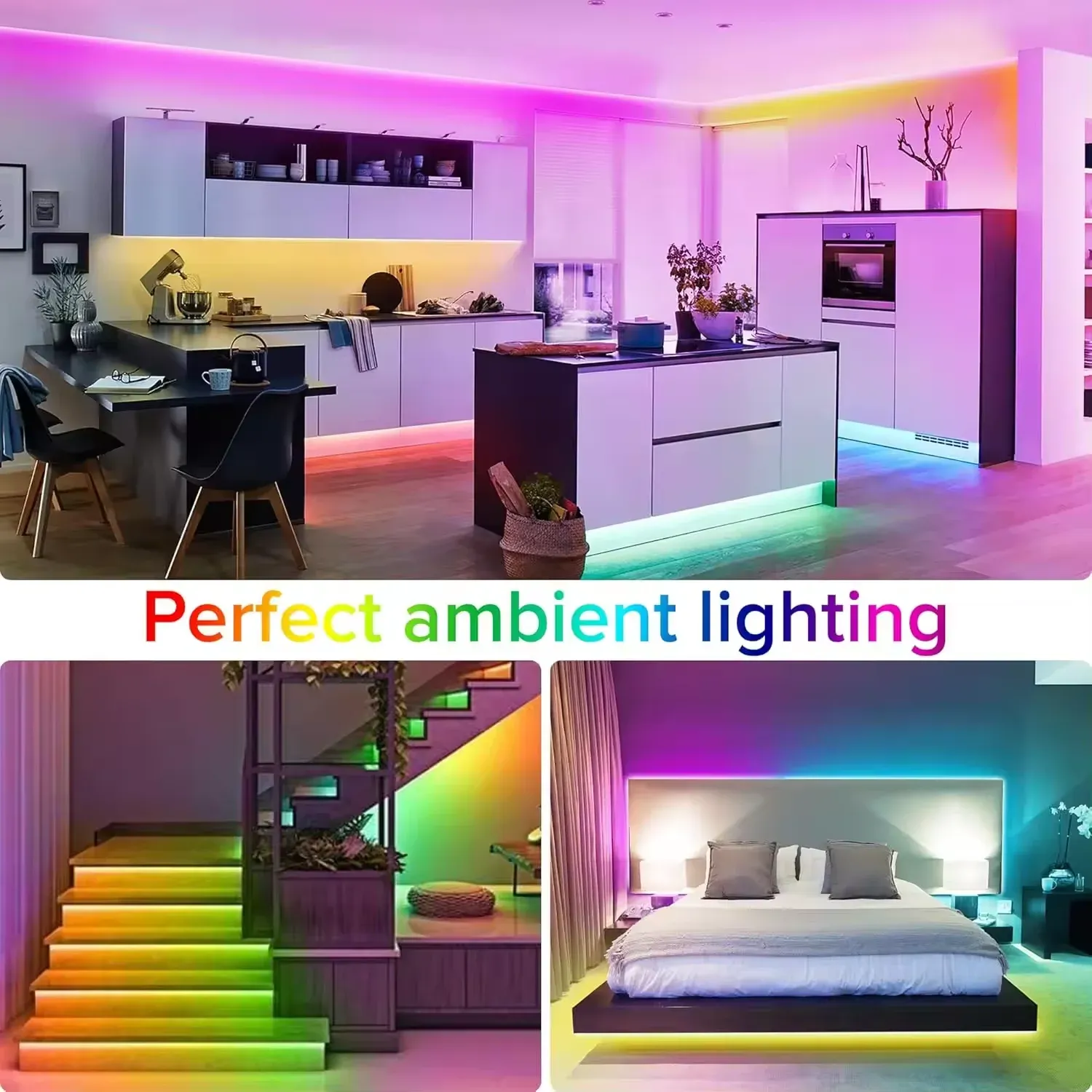 Bande lumineuse LED RGB 5050 5V avec télécommande infrarouge et alimentation USB, ruban flexible pour festivals, fêtes, téléviseur, bureau et chambre à coucher 2