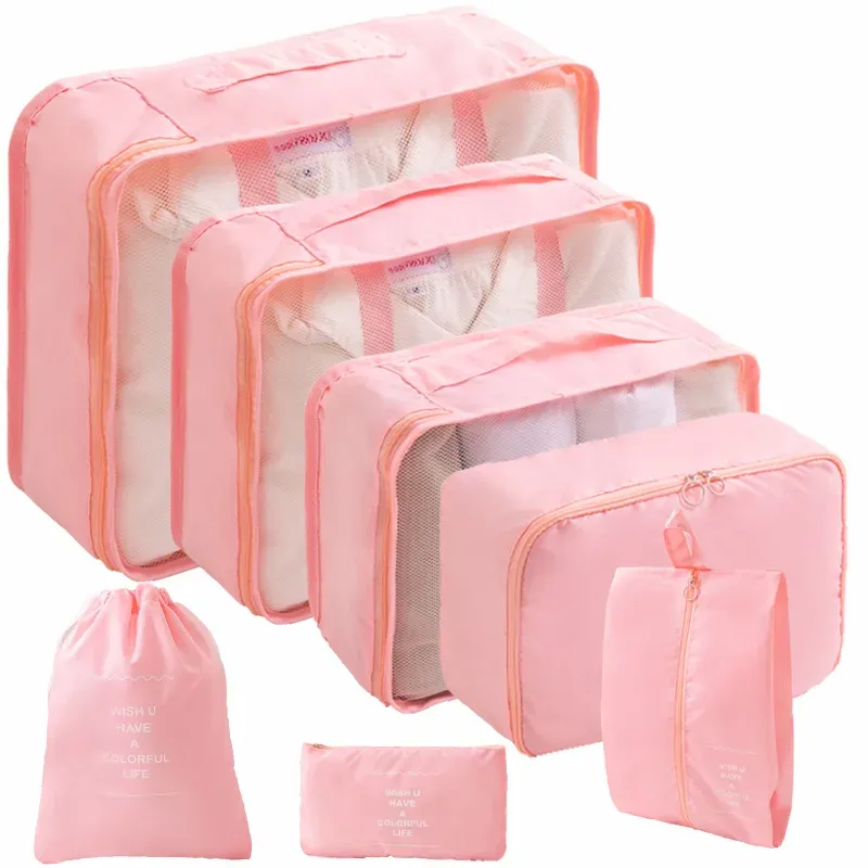 Ensemble de 10 pièces organisateurs de valise, sacs de rangement, cubes d'emballage et pochettes à chaussures pliables 13