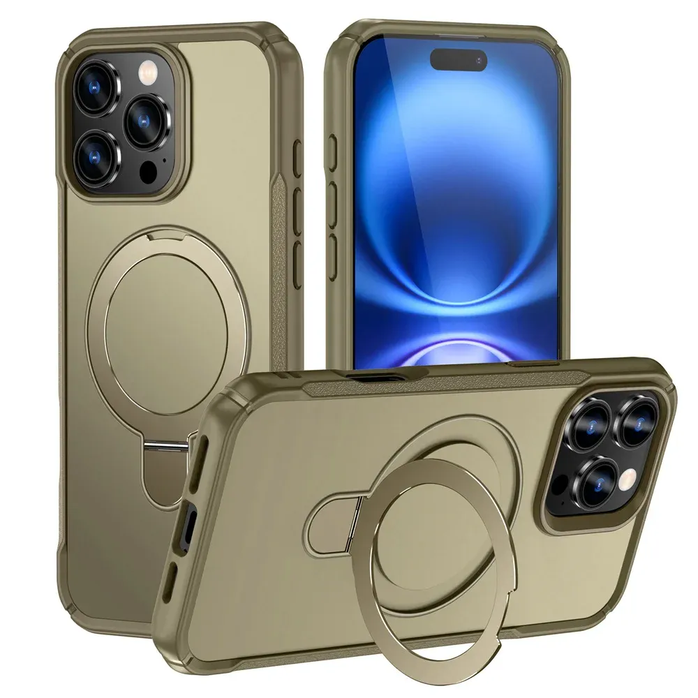 Coque magnétique pliable avec support, compatible MagSafe, pour iPhone 16E, 16, 15, 14, 13, 12 et 11, bords antidérapants 7