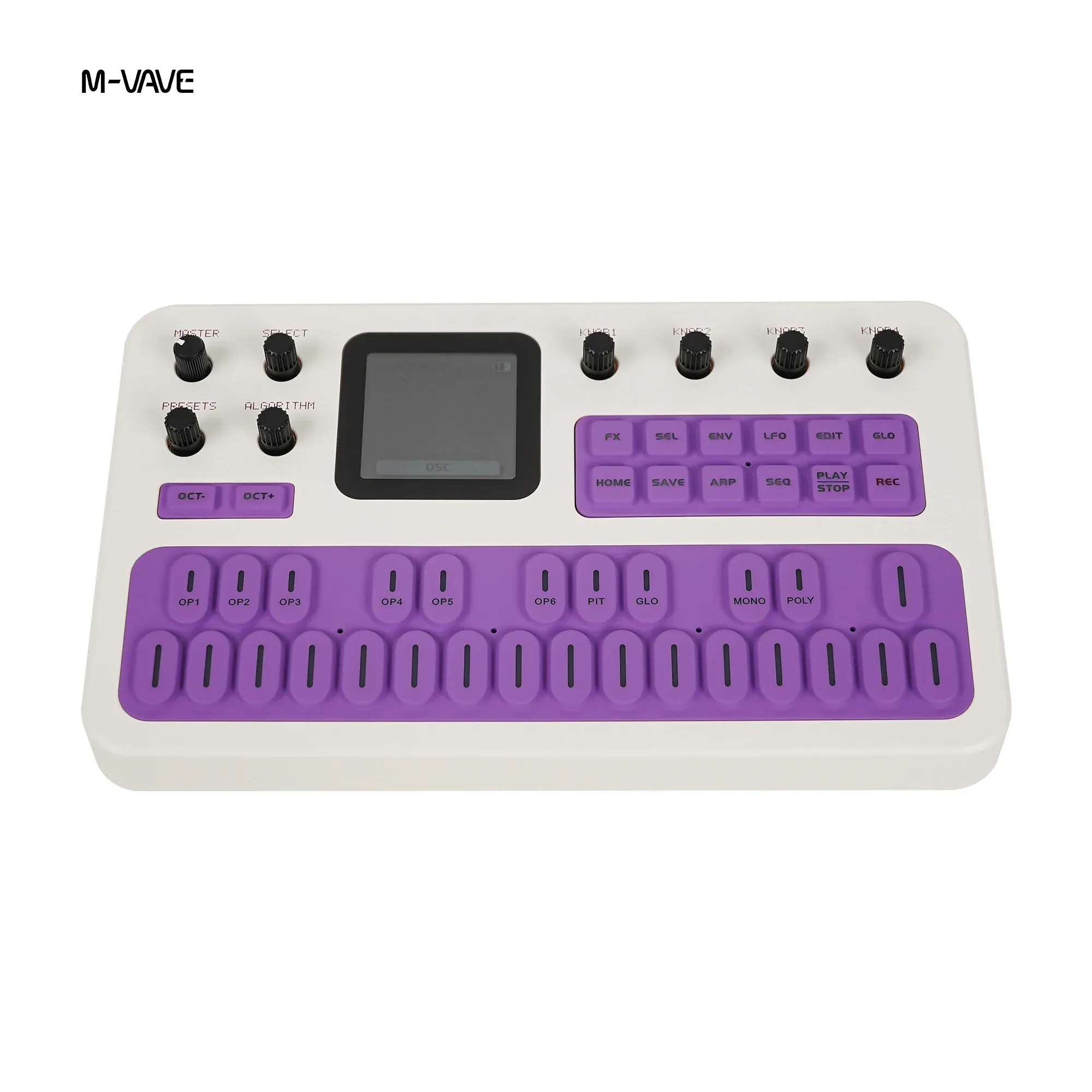 Pédale d'effets M-Vave FM-1 – Synthétiseur Bluetooth portable, autonomie 12 h, 6 opérateurs, MIDI, 32 algorithmes, 128 préréglages intégrés 3