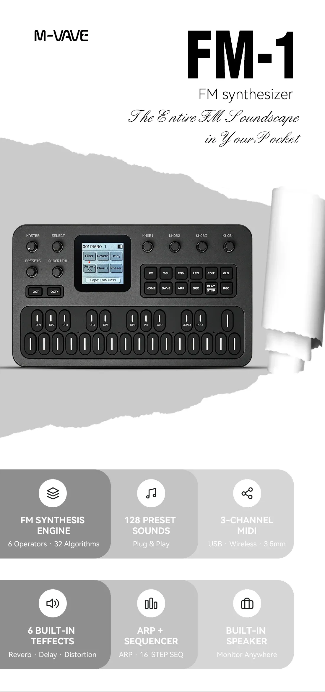 M-VAVE FM-1, synthétiseur FM portable