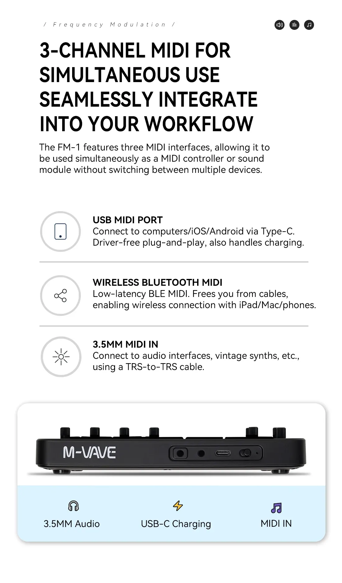 Interface et fonctionnalités du M-VAVE FM-1