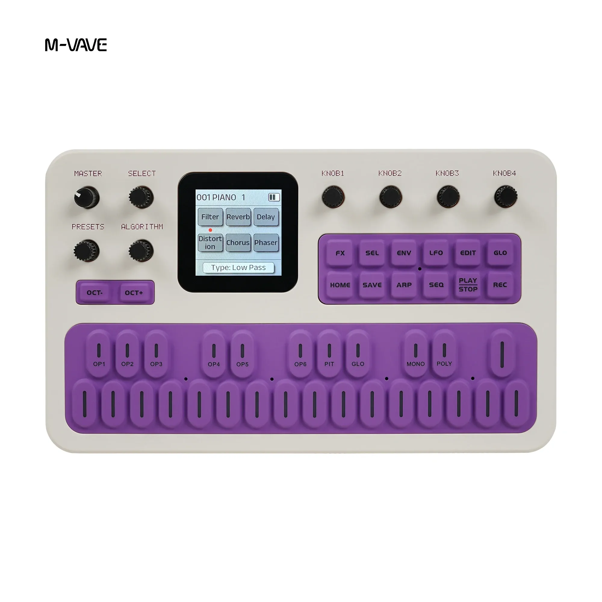 Pédale d'effets M-Vave FM-1 – Synthétiseur Bluetooth portable, autonomie 12 h, 6 opérateurs, MIDI, 32 algorithmes, 128 préréglages intégrés 11