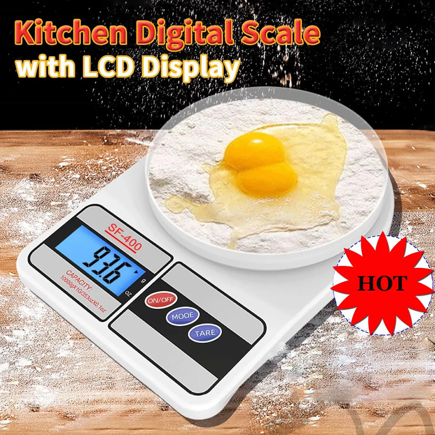 Balance de cuisine numérique LED haute précision, 10 kg / 1 g 6