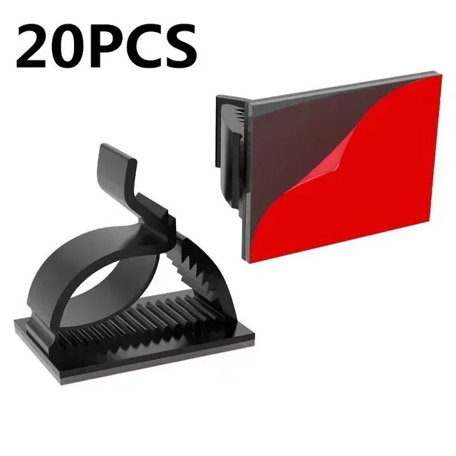 Clips de câbles auto-adhésifs réglables, lot de 50 pièces, organisateurs de gestion de câbles pour bureau 11