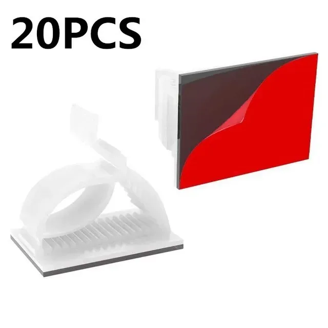 Clips de câbles auto-adhésifs réglables, lot de 50 pièces, organisateurs de gestion de câbles pour bureau 14