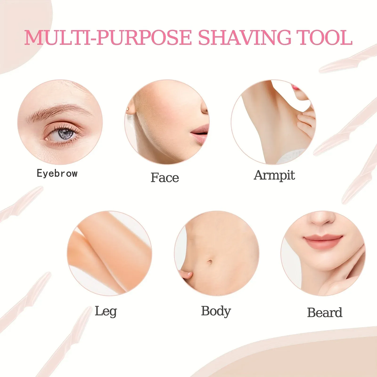 Lames de rasoir pour sourcils, lot de 12, 30, 40 ou 60 pièces, marron, sûres pour le visage et le corps 2