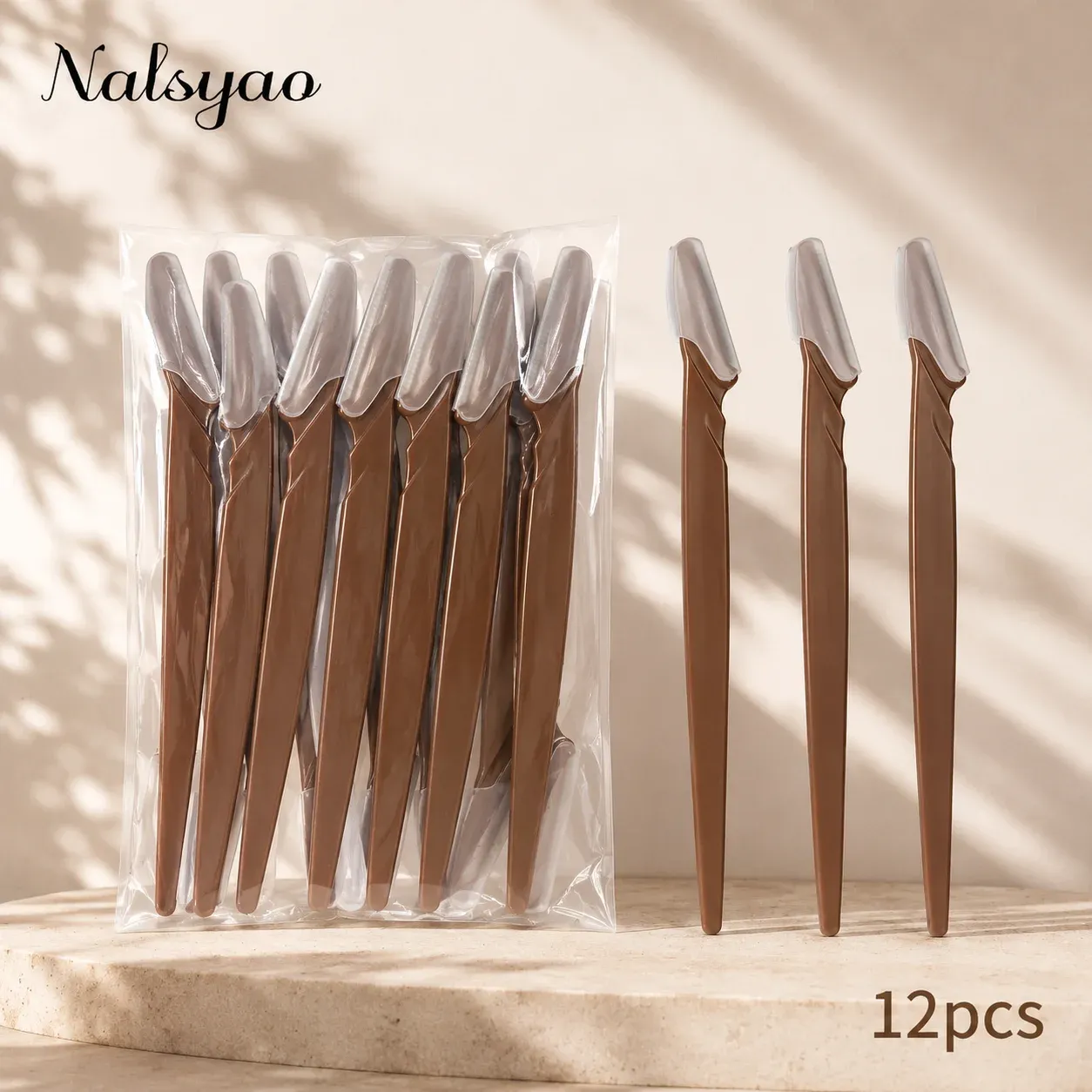 Lames de rasoir pour sourcils, lot de 12, 30, 40 ou 60 pièces, marron, sûres pour le visage et le corps 9
