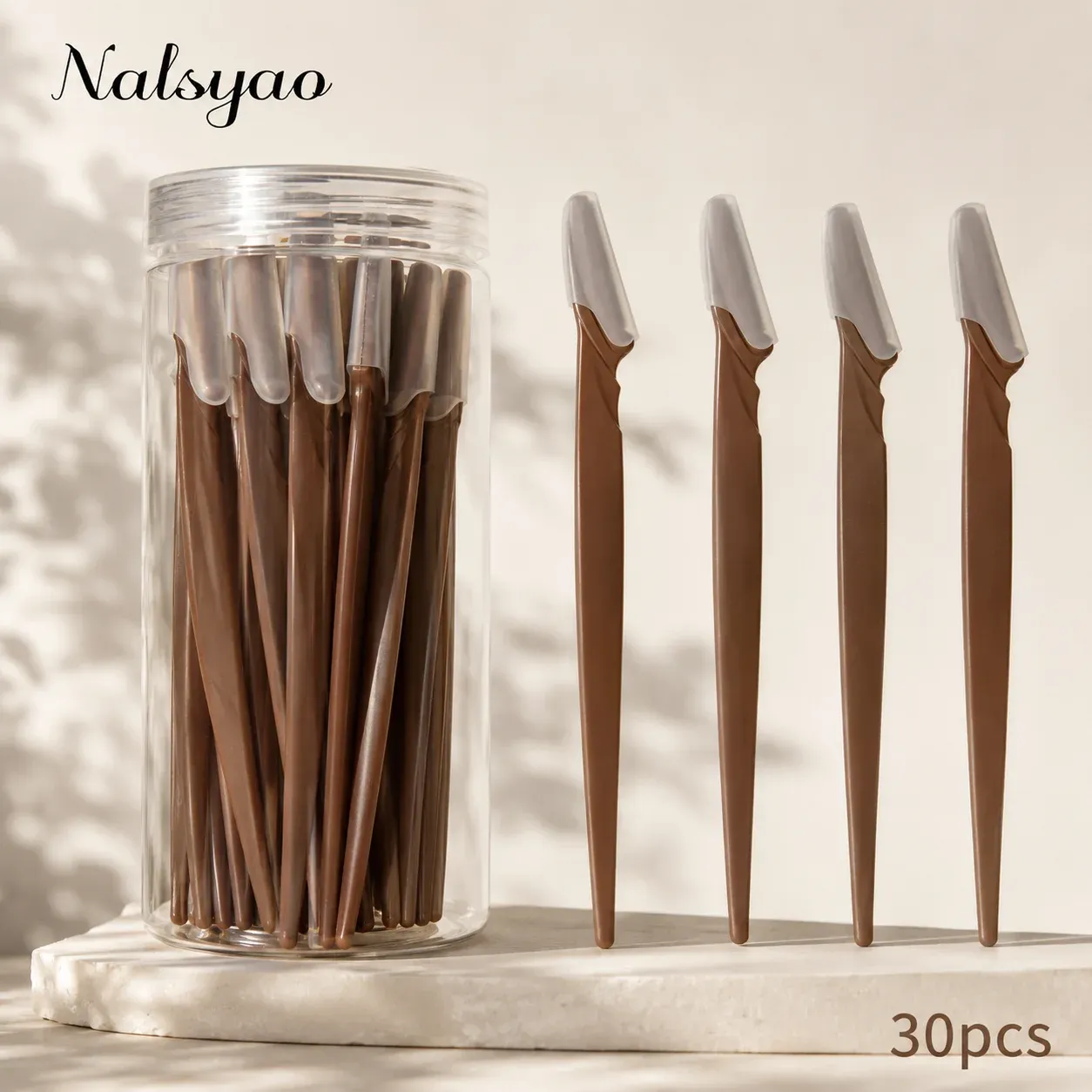 Lames de rasoir pour sourcils, lot de 12, 30, 40 ou 60 pièces, marron, sûres pour le visage et le corps 7
