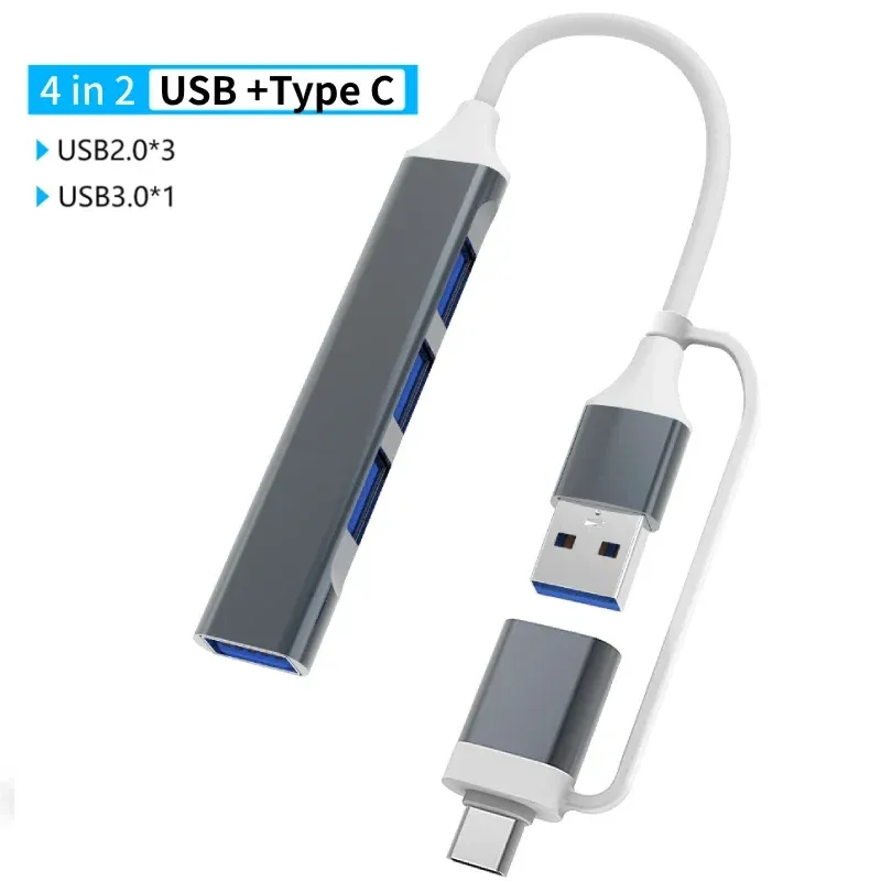 Adaptateur USB-C 3.0 multiport pour MacBook Pro : station d'accueil avec ports USB 2.0, lecteur de cartes SD/TF et sortie audio 13