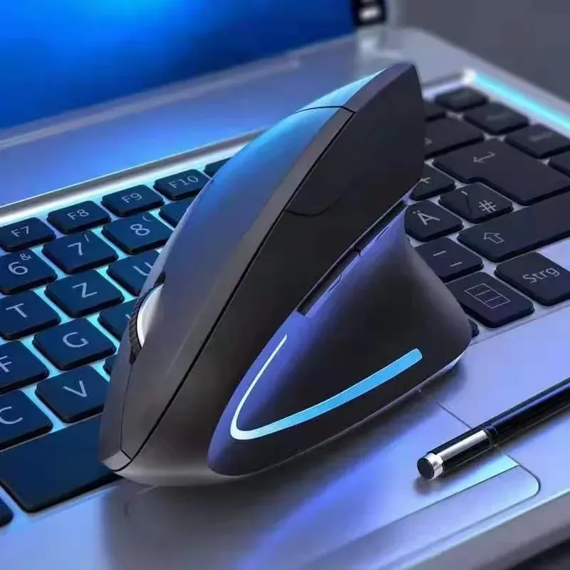 Souris verticale ergonomique HOMEFISH sans fil 2,4 GHz, optique, 3 DPI réglables (800/1200/1600), 6 boutons, pour ordinateur portable et PC 2