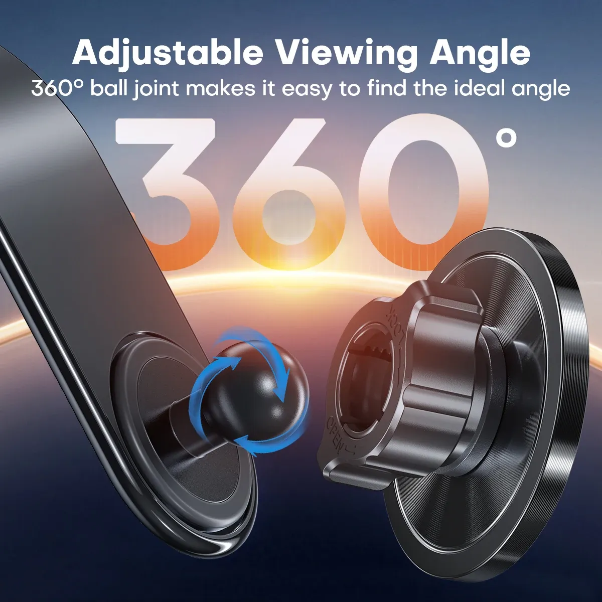 QOOVI Support Magnétique de Téléphone pour Voiture, Fixation sur Tableau de Bord ou Grille d'Aération, Rotation à 360°, Compatible iPhone 16, iPhone 15, Xiaomi et Samsung 5