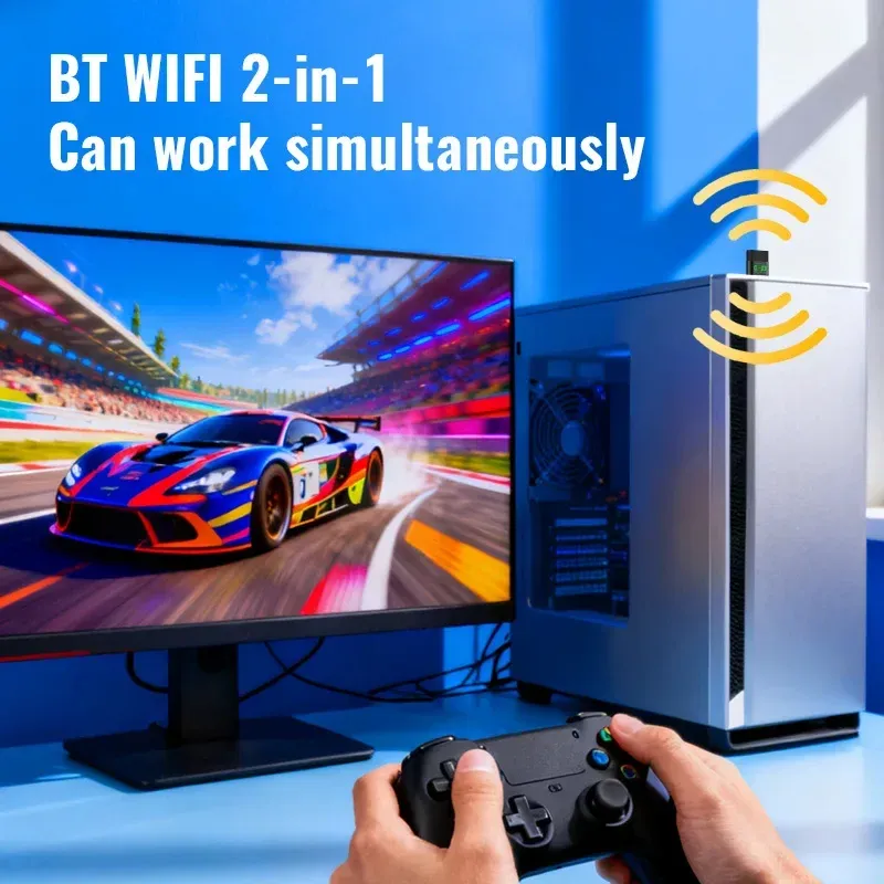 KEBIDUMEI Adaptateur WiFi 6 USB 2-en-1 AX900, Bluetooth 5.4, double bande 2,4/5 GHz, 900 Mbps, compatible Windows 10/11 5