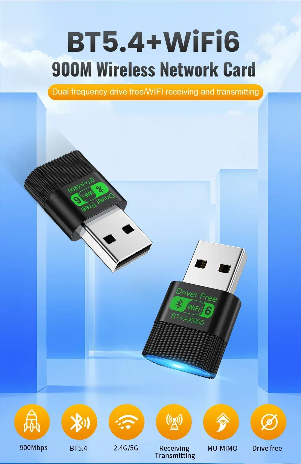 Adaptateur Wi-Fi USB KEBIDUMEI AX900 en situation d'utilisation