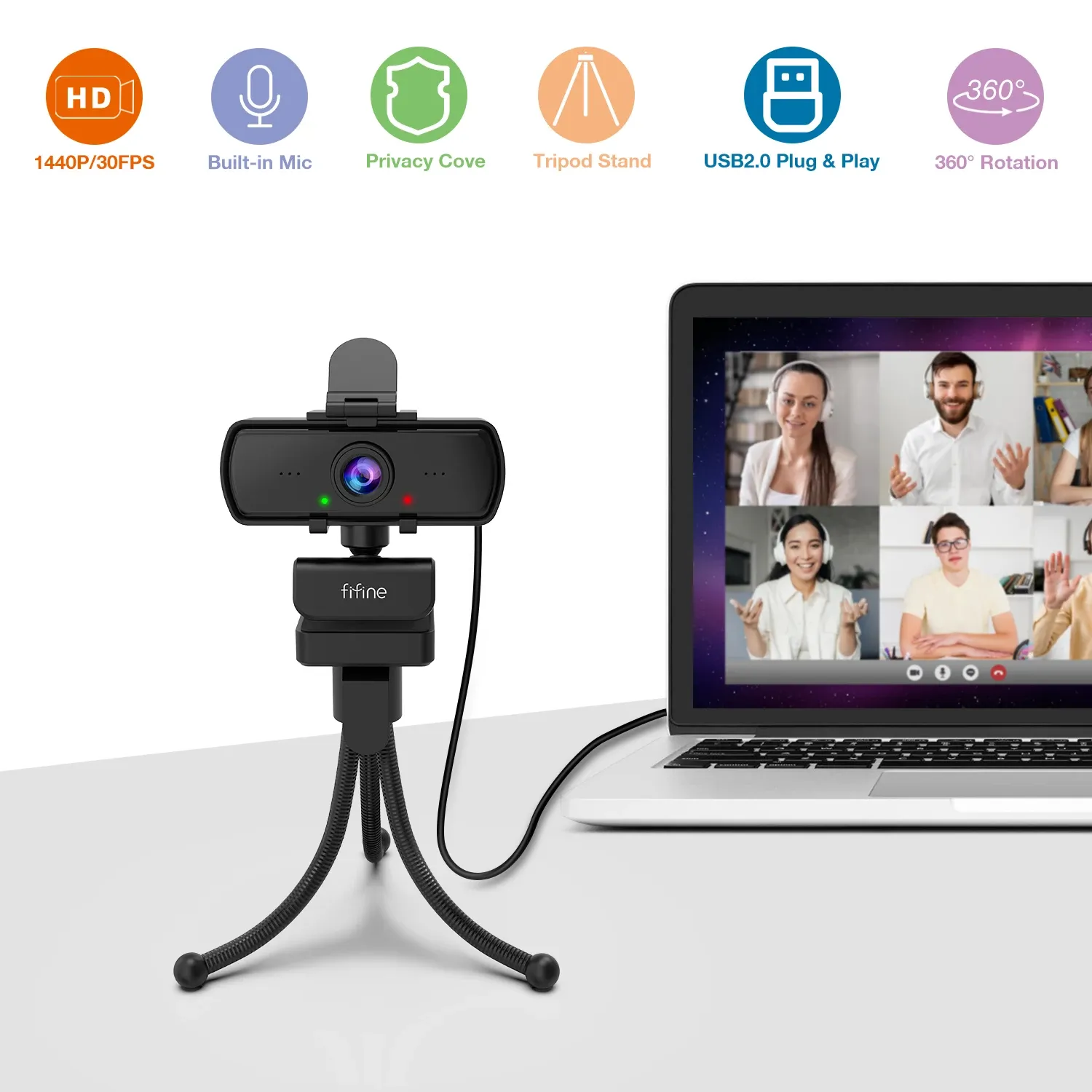 Grand angle de la webcam FIFINE K420