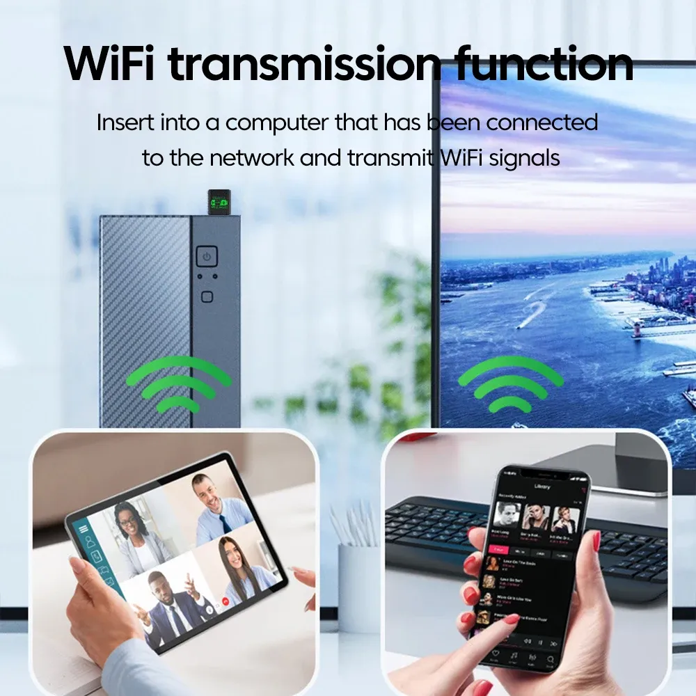 Adaptateur USB WiFi 6 AX900 avec Bluetooth 5.4, carte réseau sans fil double bande 2,4 GHz et 5 GHz, antenne Wi-Fi, pilote PC inclus 3