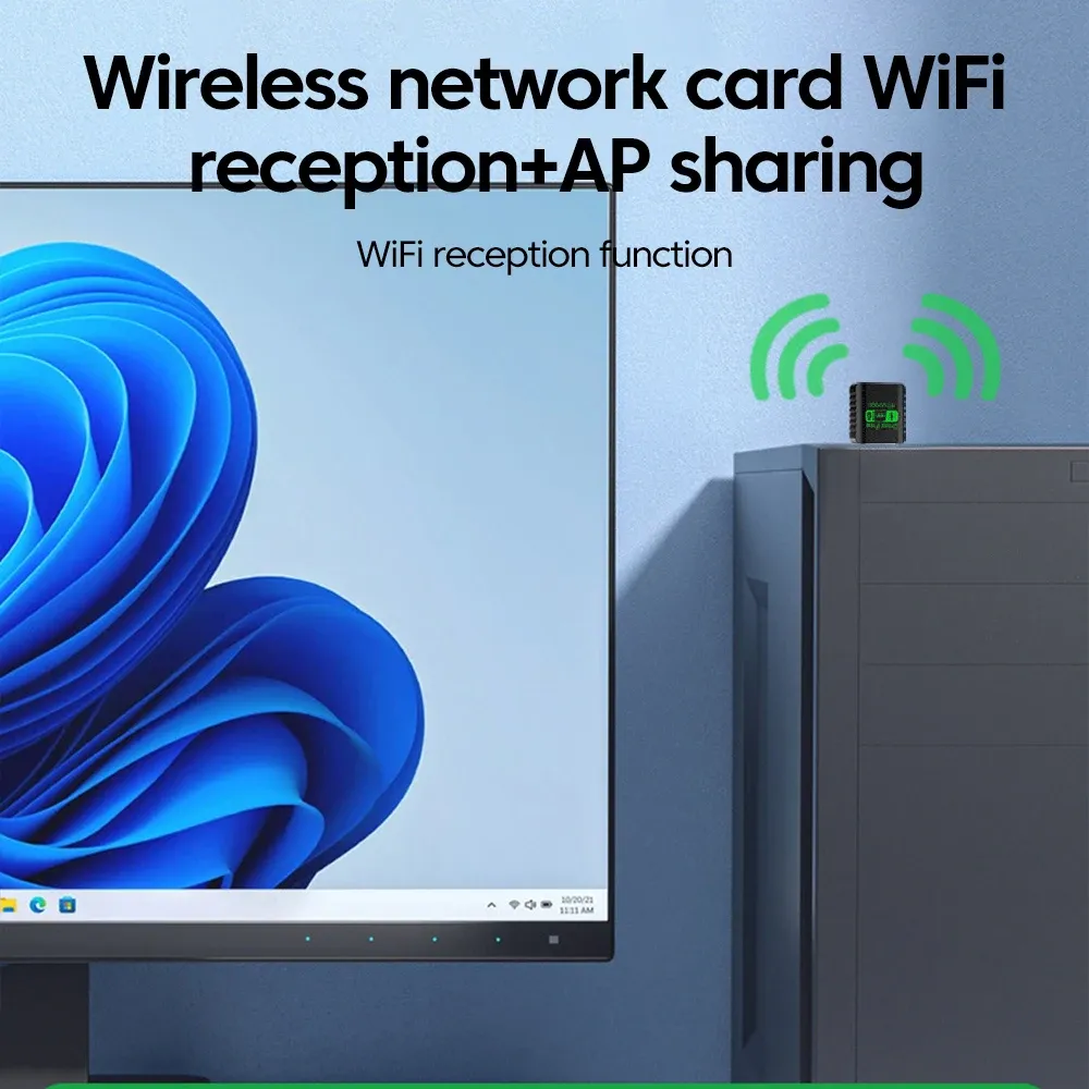 Adaptateur USB WiFi 6 AX900 avec Bluetooth 5.4, carte réseau sans fil double bande 2,4 GHz et 5 GHz, antenne Wi-Fi, pilote PC inclus 5