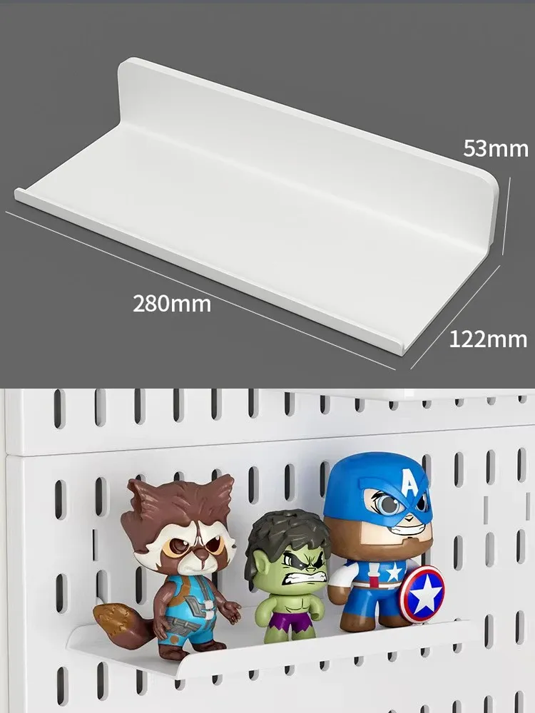 Étagères murales en panneau perforé pour salle de jeux, salle de bain et cuisine, organisateur de rangement avec accessoires 29