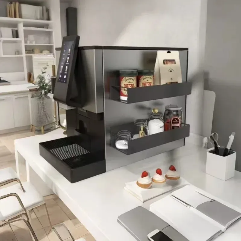 Étagère magnétique pour réfrigérateur avec panier latéral pour épices et petits articles 6