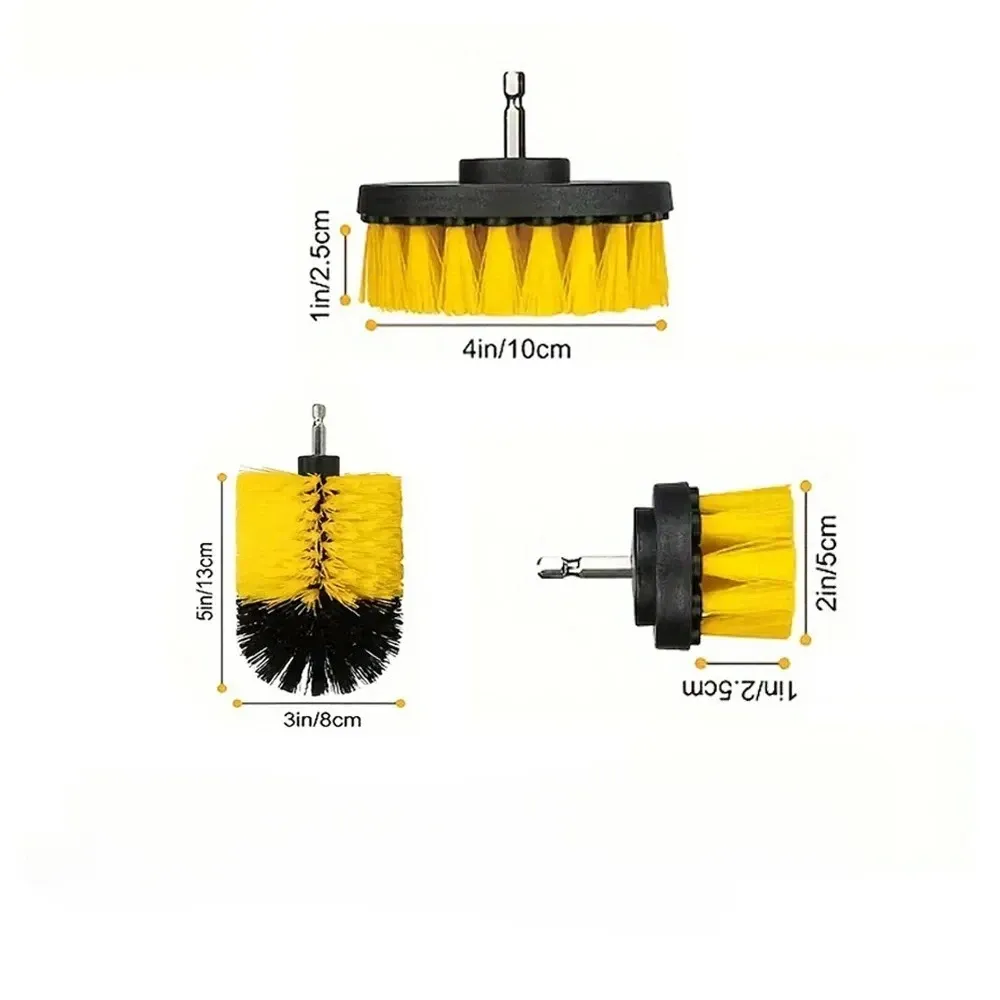 Ensemble de brosses rondes en nylon pour perceuse électrique, kit de nettoyage pour tapis et vitres à poils haute densité 9