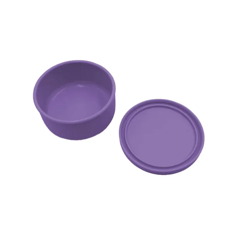 Boîte à déjeuner ronde en silicone 700 ml, contenant de conservation en silicone compatible micro-ondes, grande capacité, boîte bento pour salade et collation 10