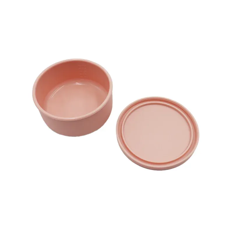 Boîte à déjeuner ronde en silicone 700 ml, contenant de conservation en silicone compatible micro-ondes, grande capacité, boîte bento pour salade et collation 8