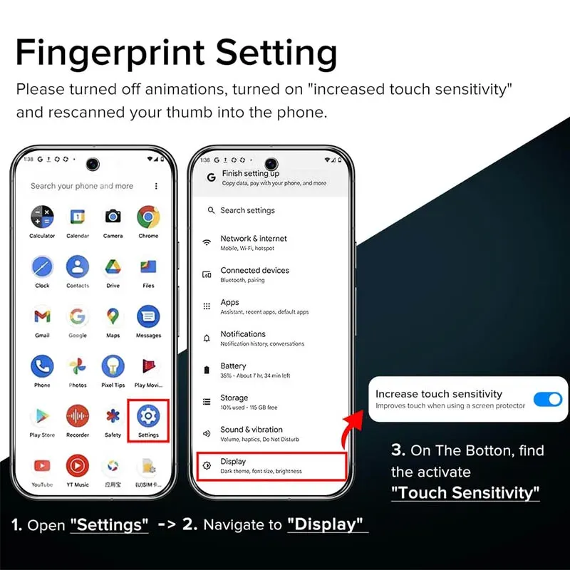 Détail du verre trempé pour Google Pixel 9