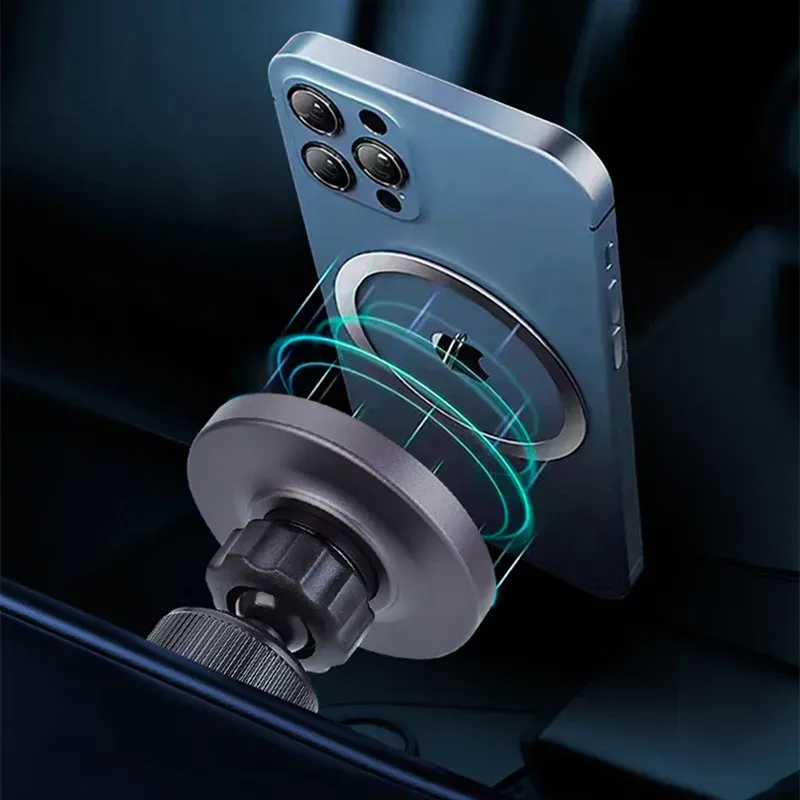 Chargeur à induction magnétique 15 W pour voiture, compatible MagSafe pour iPhone 15 et Samsung, avec support de tableau de bord 3