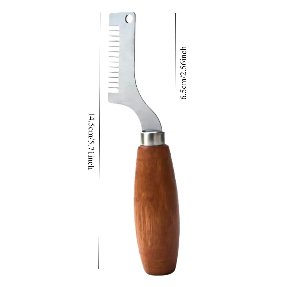 Hachoir à manche en bois pour oignons verts, herbes et ail 6
