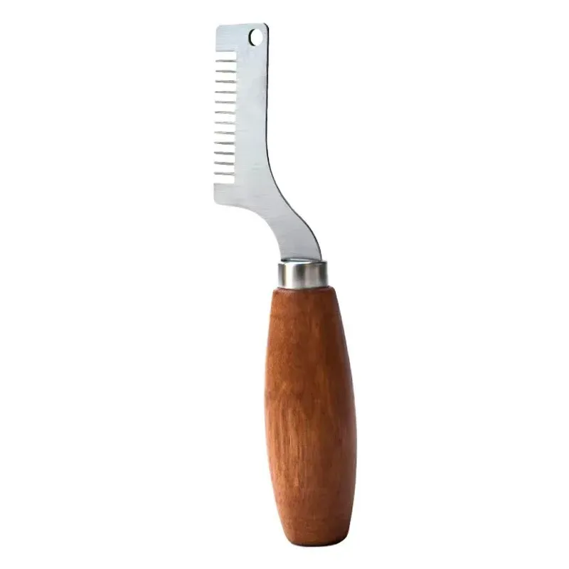 Hachoir à manche en bois pour oignons verts, herbes et ail 7