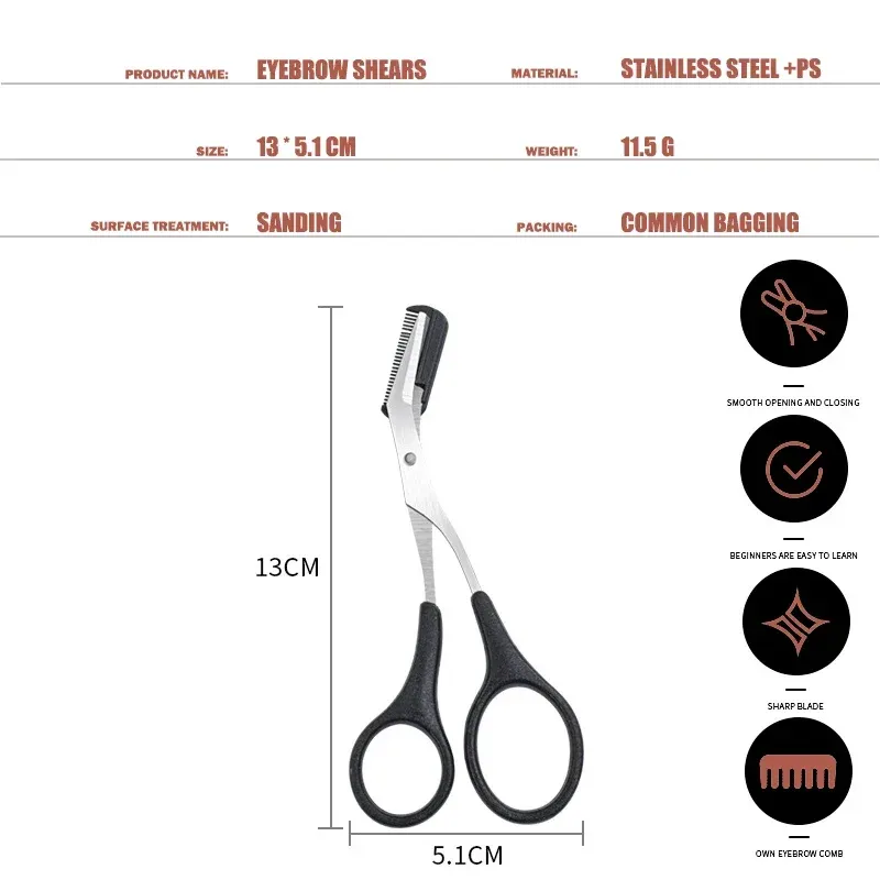 Ciseaux à sourcils en situation d'utilisation