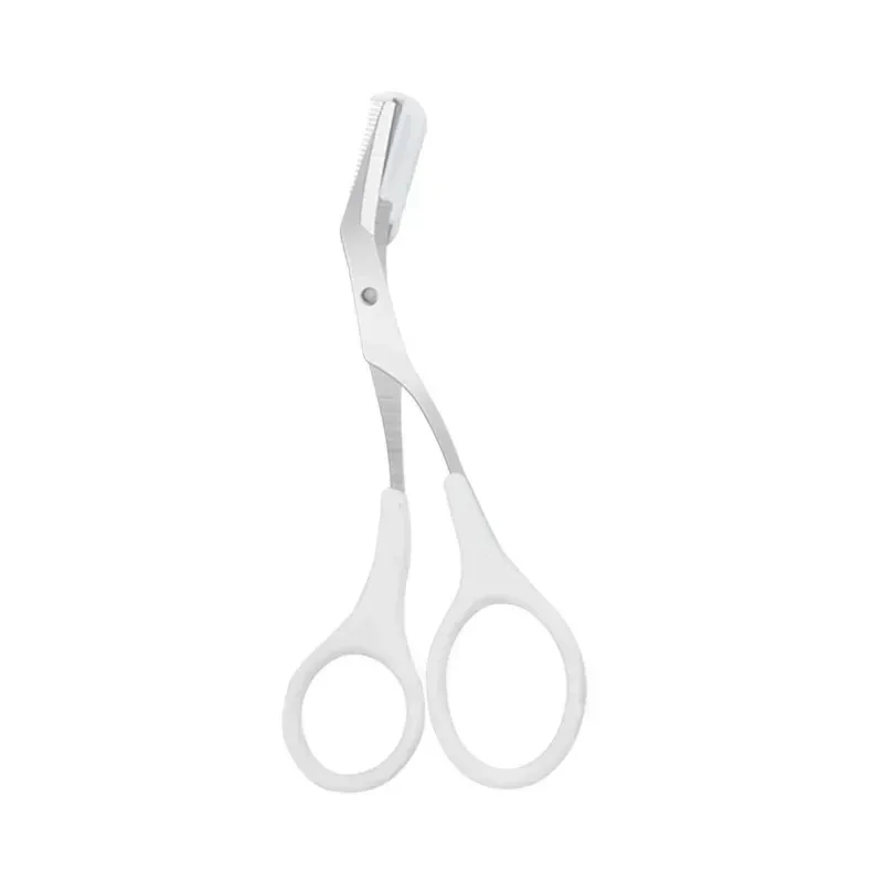 Ciseaux à sourcils en acier inoxydable avec peigne, outil de beauté pour femme 8