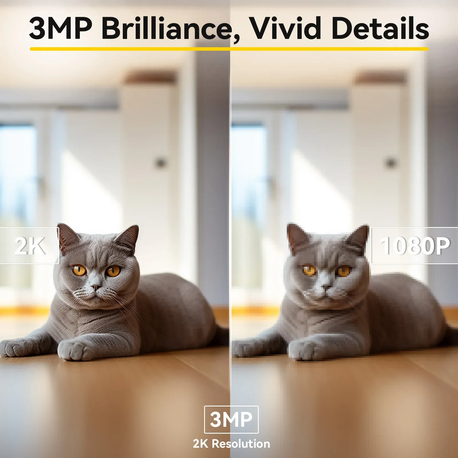 Caméra pour chien Boykeep 2K avec application mobile, caméra de sécurité intérieure Wi-Fi 5 GHz/2,4 GHz pour bébé, rotation et inclinaison à 360°, audio bidirectionnel, vision nocturne 2