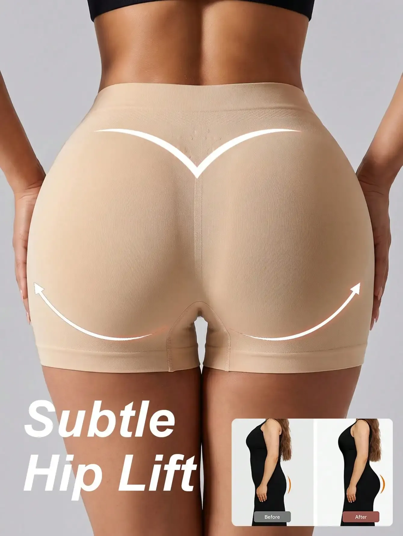 Culotte gainante sans couture pour femme, taille basse, effet ventre plat, respirante, confortable, effet rehausseur de fesses - Image 1