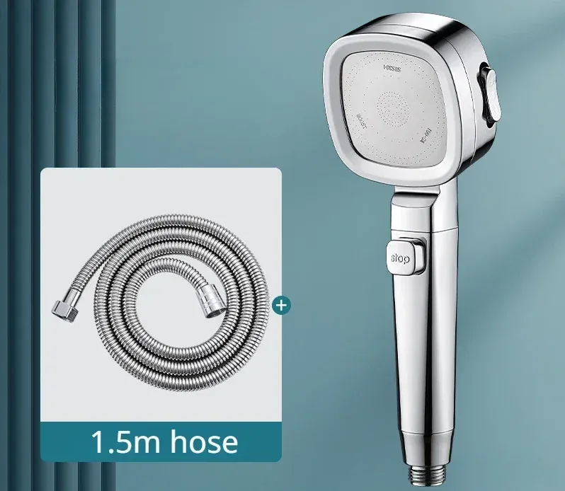 Pommeau de douche haute pression à 3 modes, réglable, avec arrêt une touche et économie d'eau 13